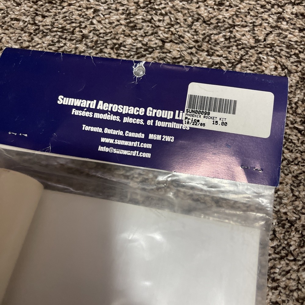 Sunward The Phoenix Rocket Fighter Flying Model Rocket Kit - Sealed, OOP