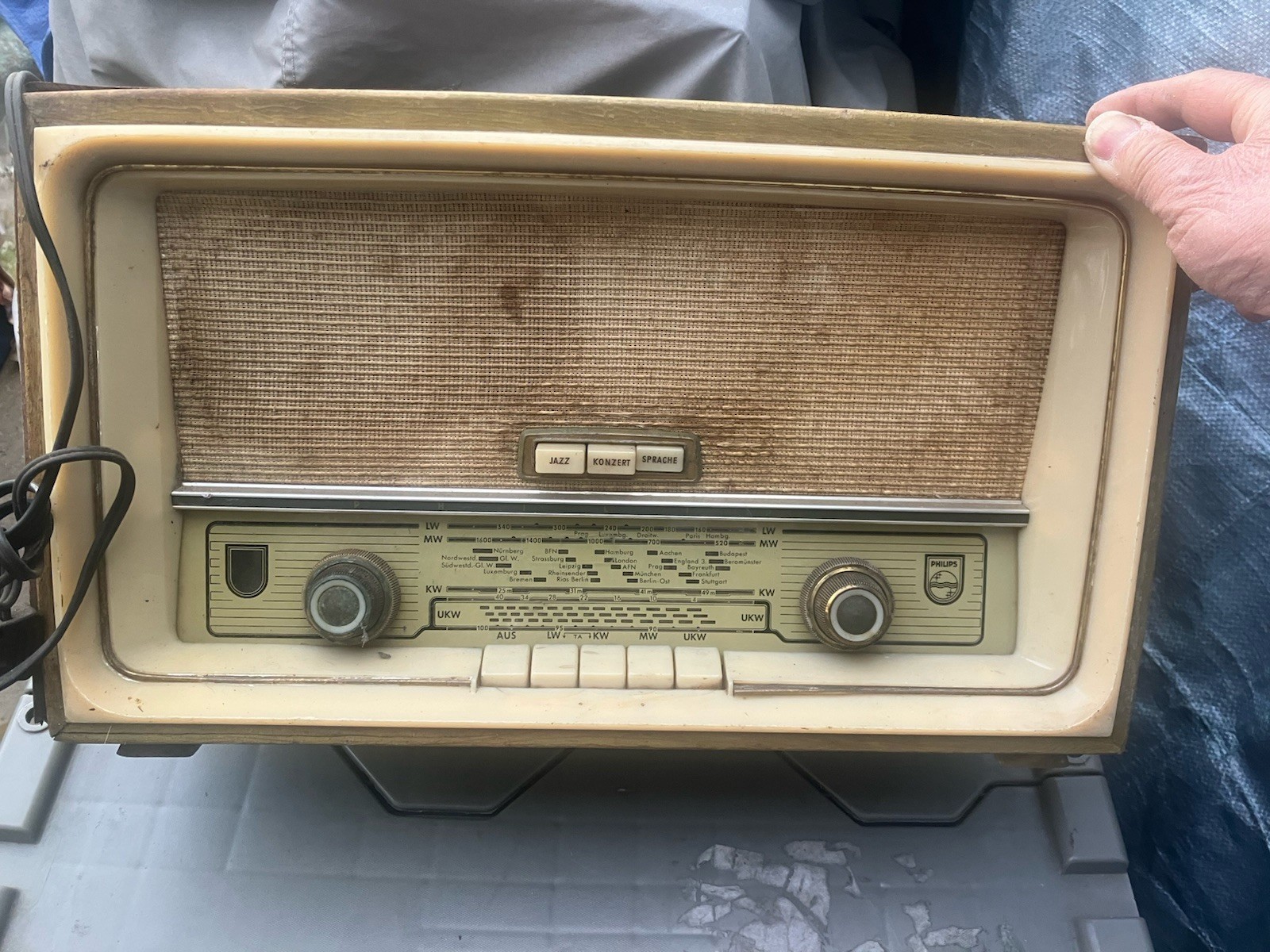 Vintage Philips Sagitta BD 363 A Wood Radio