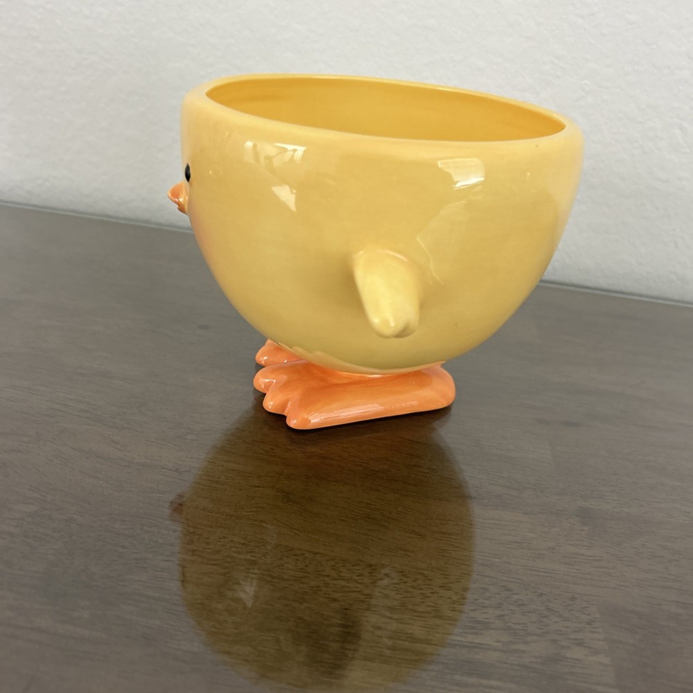 Hallmark Easter Candy Container -planter Dish - Yellow Chick Ceramic Bowl