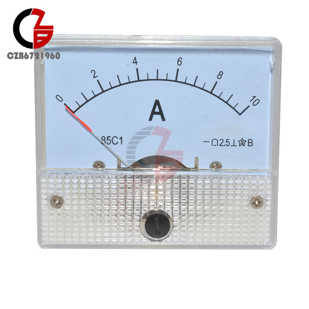 DC0-10A 85C1 Class 2.5 Analog Amp Panel Meter Gauge Current Ammeter