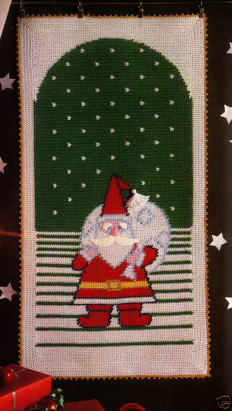 PRETTY Saint Nick Wall Hanging/Doily/CROCHET PATTERN INSTRUCTIONS ONLY
