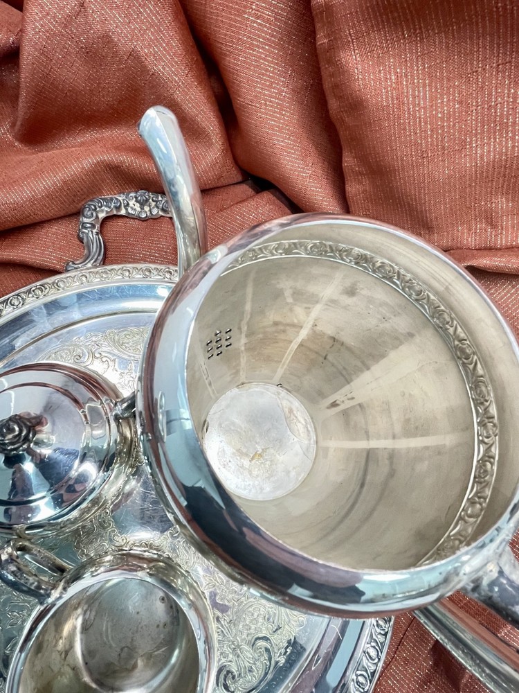 EB Rogers, 2307, Silver over Copper Tea Service