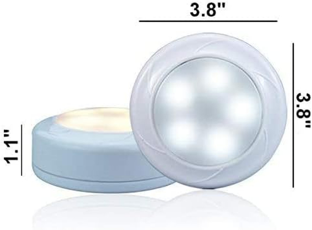 Remote Control LED Cabinet Push Light Cool/Warm Adjustable, Operates on 3X1.5V A