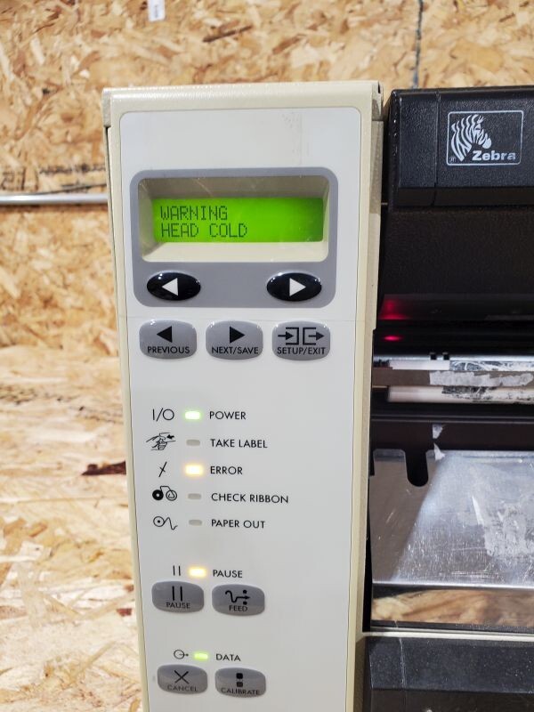 Zebra 110XiIII PLUS Thermal Direct Transfer Label Barcode Printer - Turns on