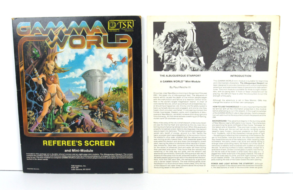 Gamma World Referee's Screen & Mini-Module 1981 TSR6501 Original