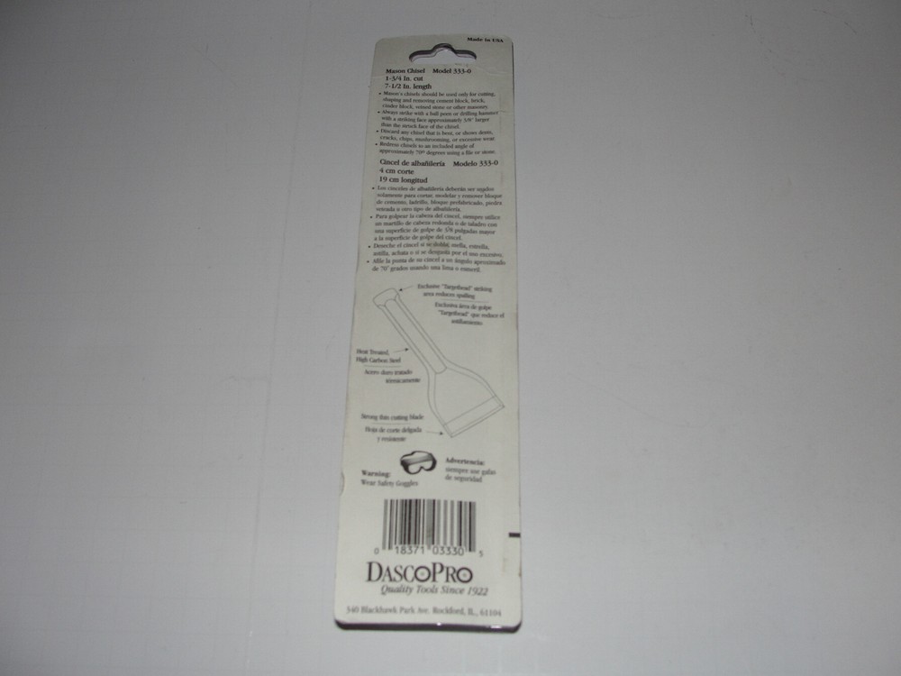 Dasco Pro 333 Masons Chisel, 1-3/4-Inch