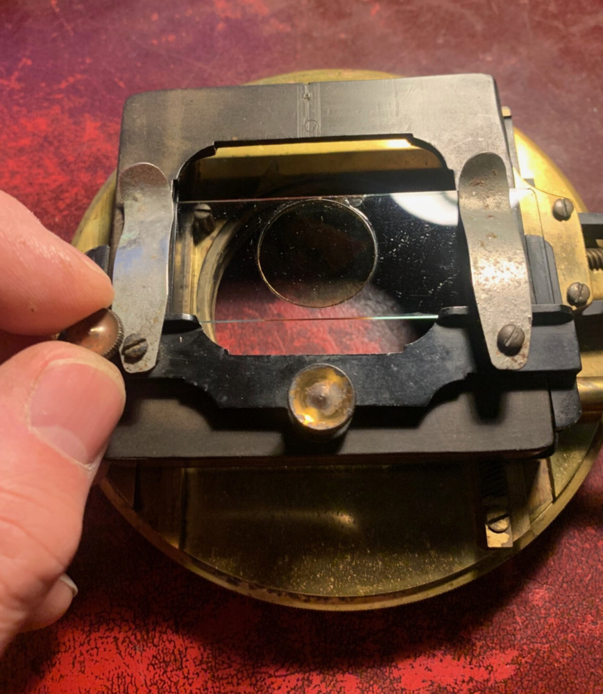 Antique Brass Rotating Mechanical Stage for Watson Van Heurck Microscope c1910