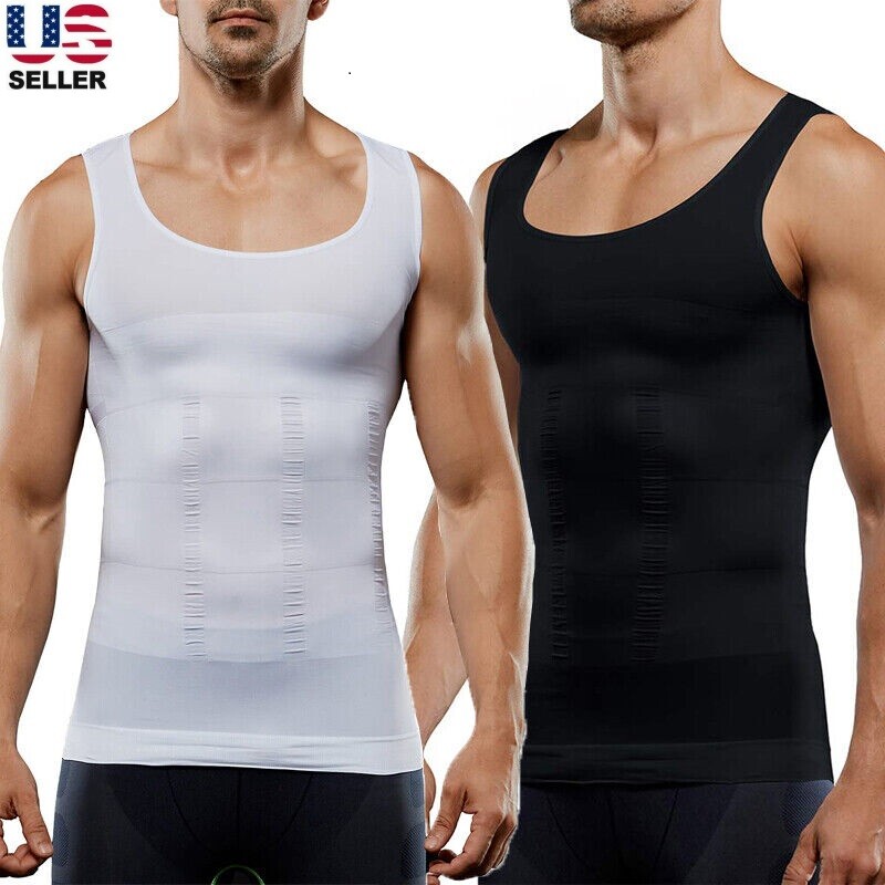 Men Body Shaper Slimming Tummy Vest Thermal Compression Shirt Tank Top Shapewear