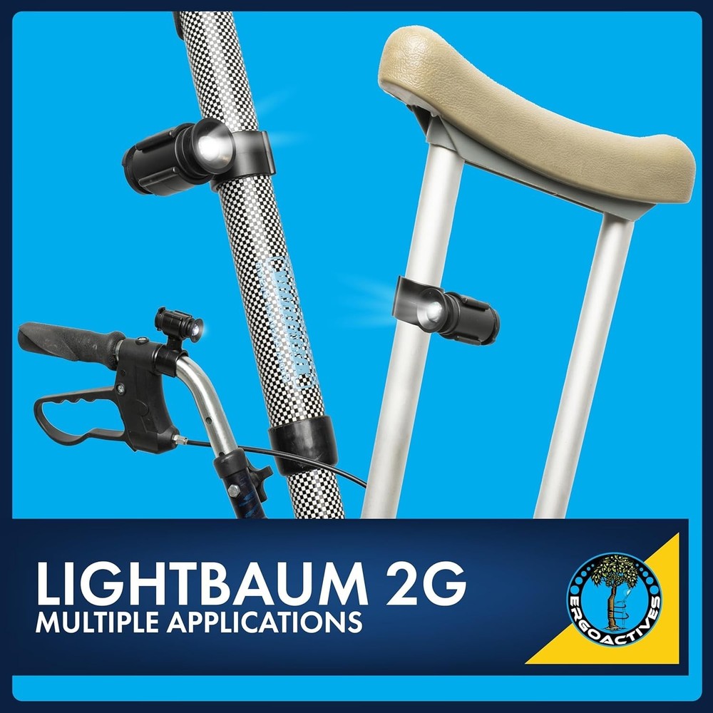 2G- New Improved Adjustable LED Flashlight for Crutches, Canes, & Walkers, He...