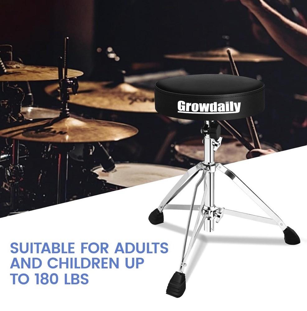 Drum Throne Seat,Adjustable Stool Drum Universal Thick Padded Drum Throne