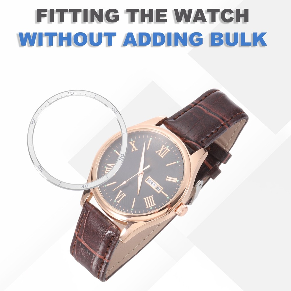 43mm Watch Bezel Insert Watch Bezel Ring Amoled Display Silver/Gray