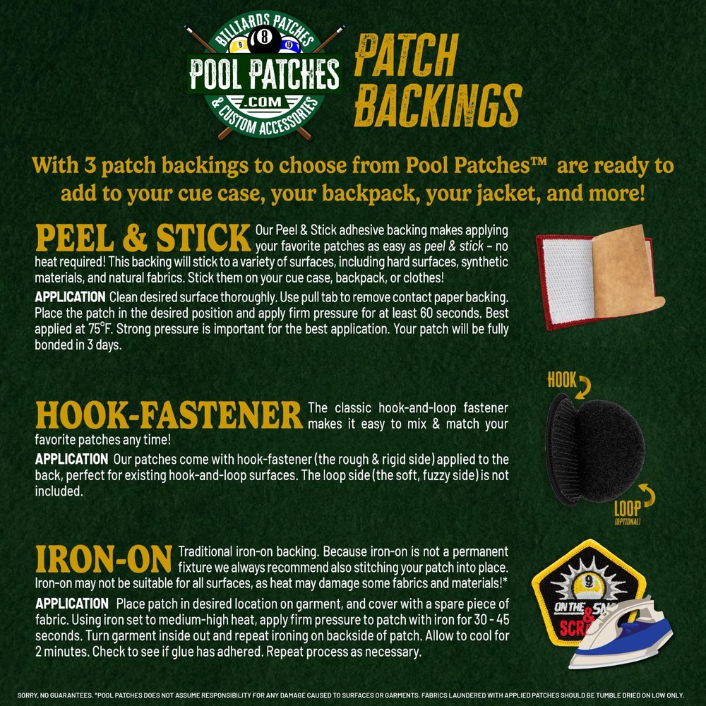 Pool Shark -Spoof Billiards Patch - 3" Embroidered Pool Patch