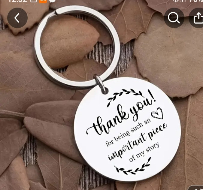 thank you key ring 2 designs silver colour