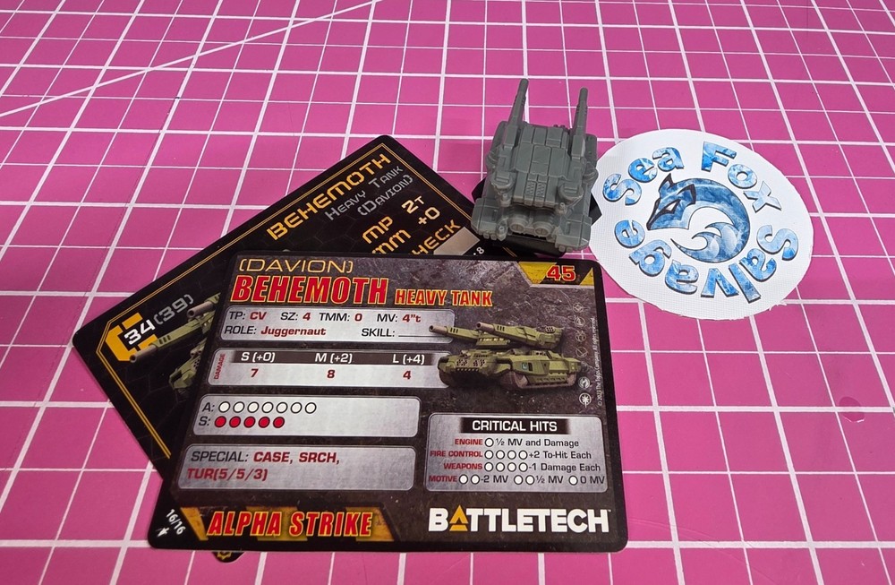BattleTech Behemoth Tank -- Battlefield Support Recon & Hunter Lance + Cards