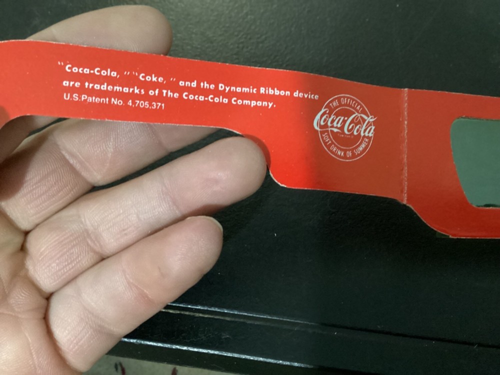 Old Vintage Coca Cola 3DTV Glasses