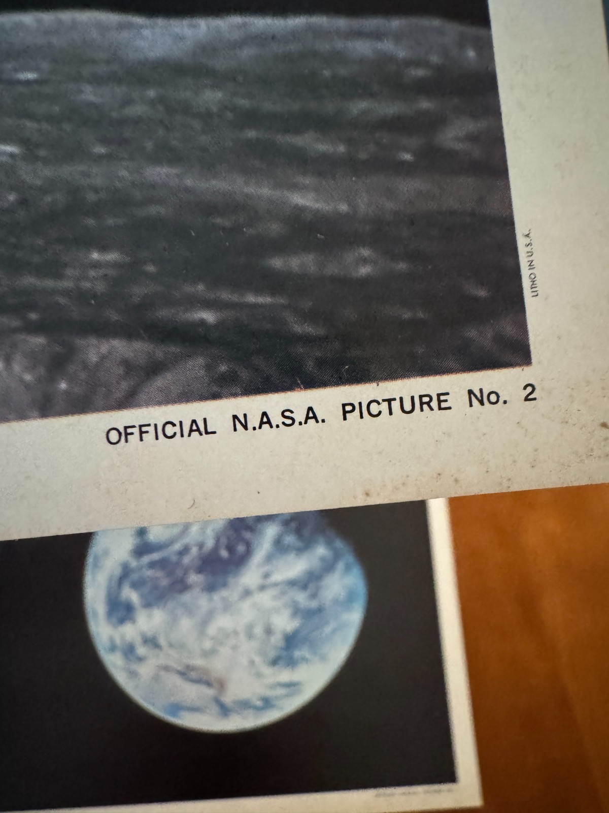 VINTAGE! Set of 2 Official Late 1960s NASA Pictures Space Exploration Moon Earth