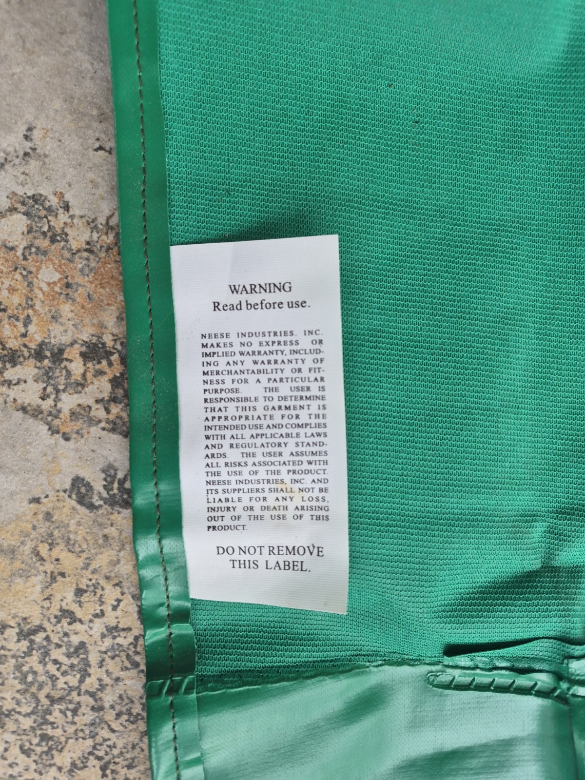 Neese Chem Shield 96 Series Protective Green Coat Adult Large PVC On Polyester