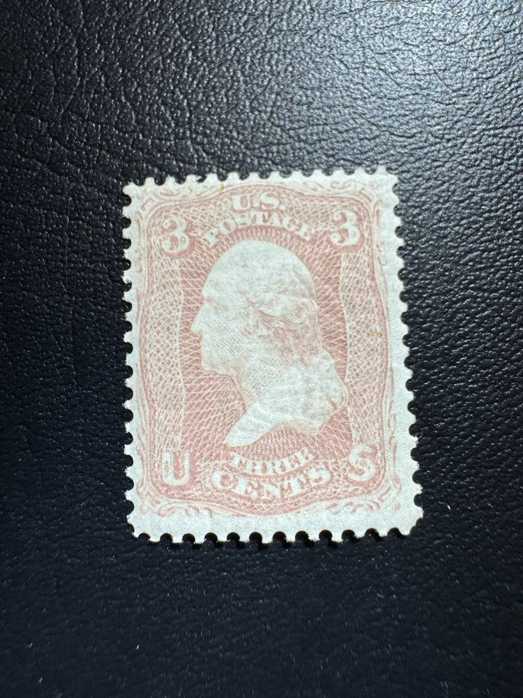 US Scott #65 3c Washington Stamp- Unused, Hinged, See Description