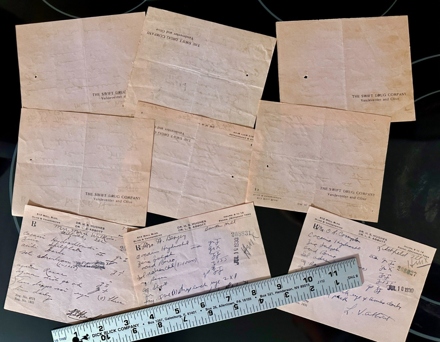 1 VTG Cocaine HCL prescription (pink/peach) from the 1930s -controlled substance