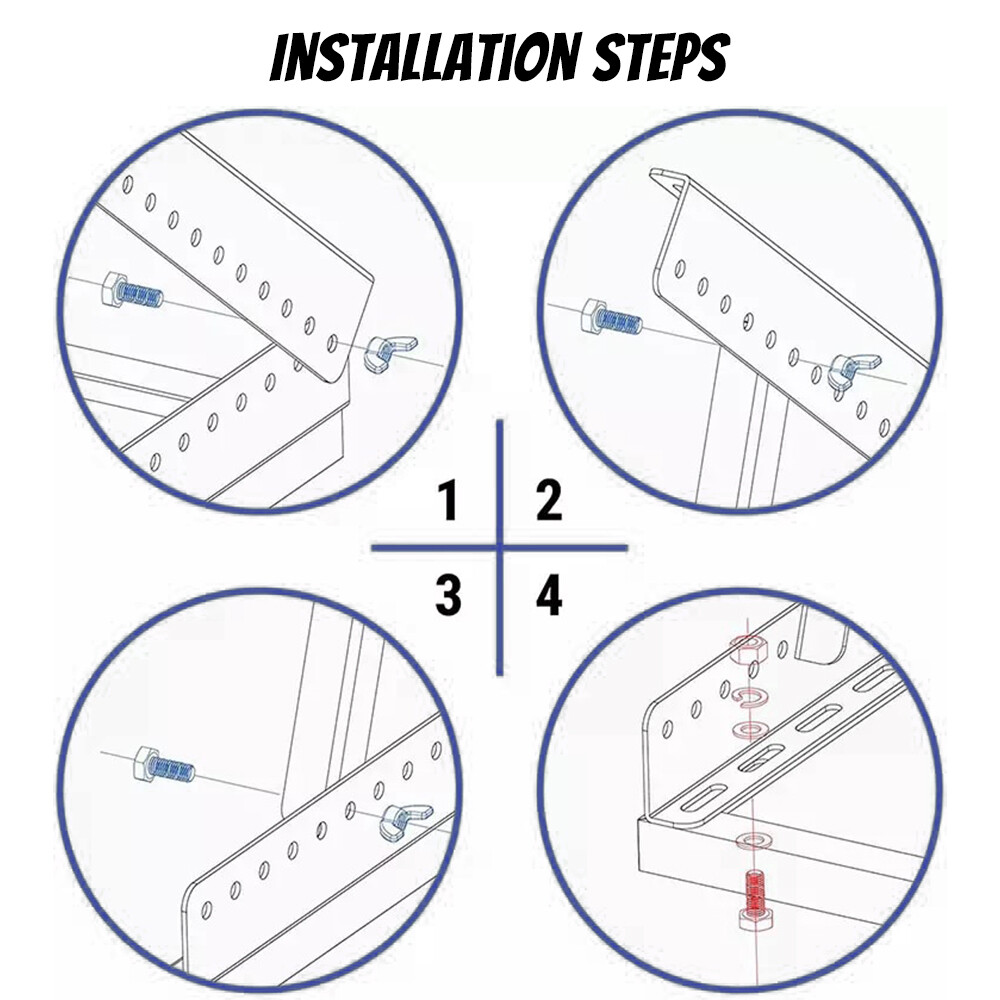 4x Solar Panel RV Tilt Mount Brackets Boat Rooftop Flat Surface Adjustable Frame