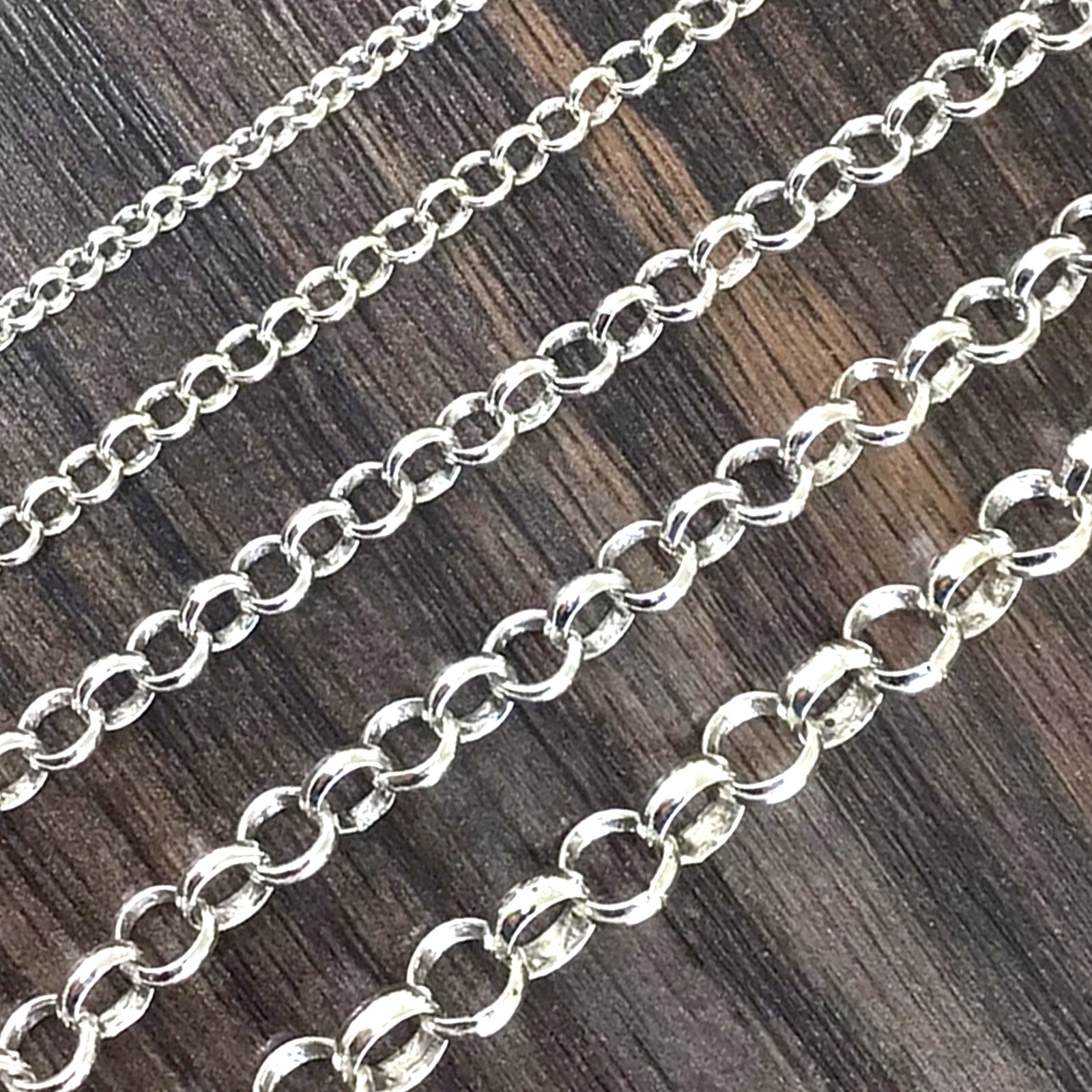 Silver Rolo Chain Round Linked Belcher Chain Neckalce 3mm 4mm 5mm 6mm 7mm Chain