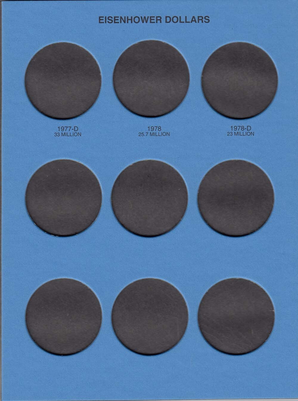 Whitman Coin Folder Album For Eisenhower Anthony Dollar 1971-1981 + 1999 # 9023