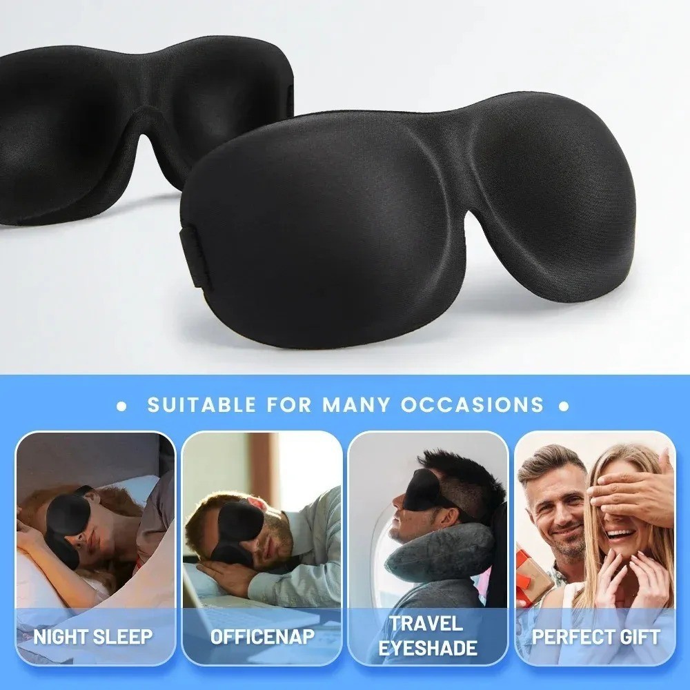 3D Sleep Mask – Soft Memory Foam Eye Mask for Comfortable Sleep