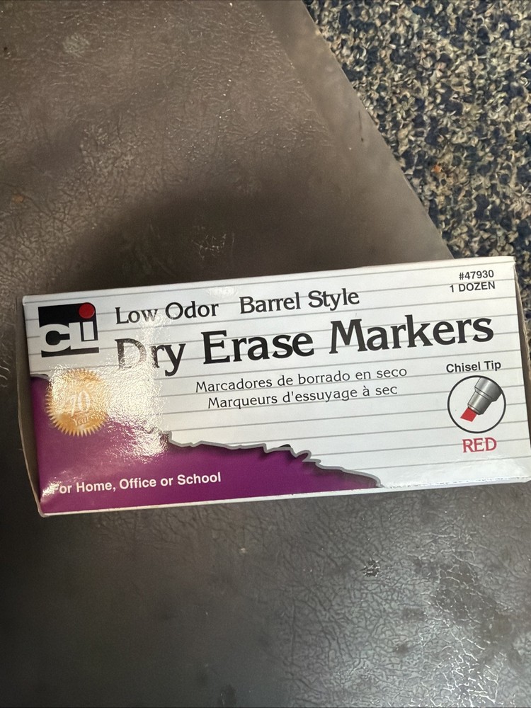 CLI BARREL STYLE DRY ERASE MARKERS RED
