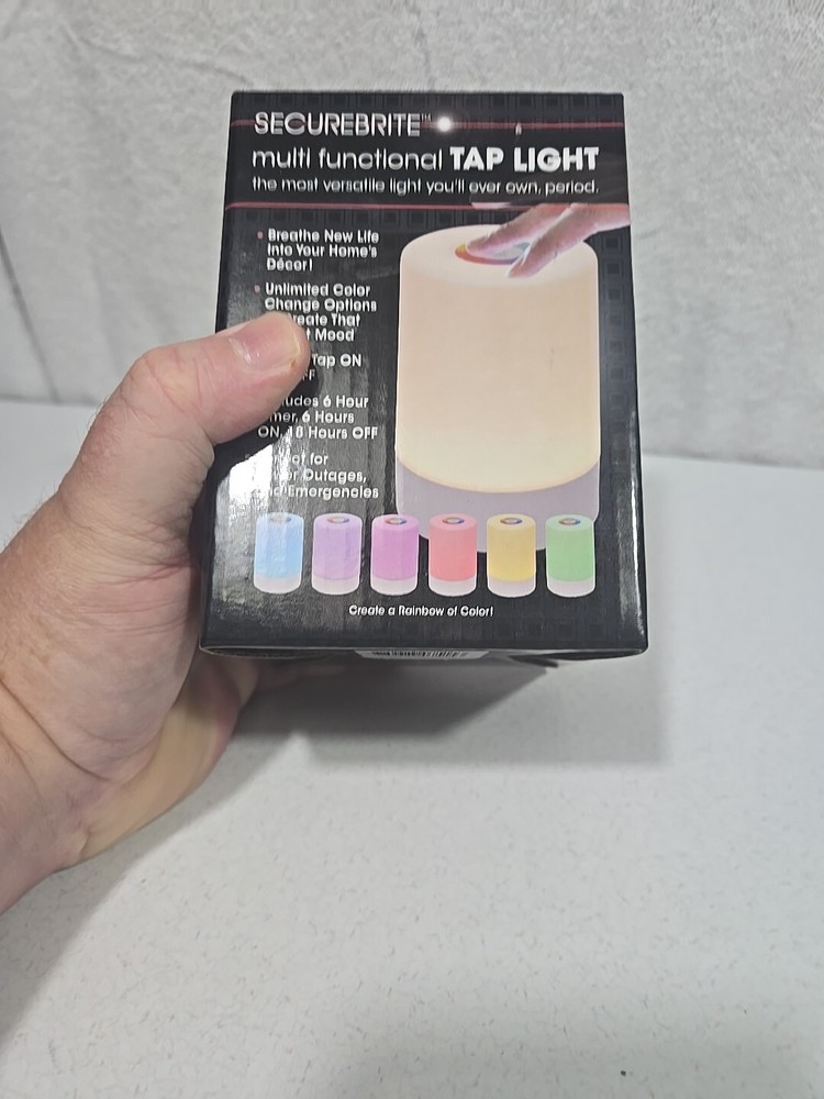 SECUREBRITE Multi Functional Color Changing/White Light Tap Light With Timer