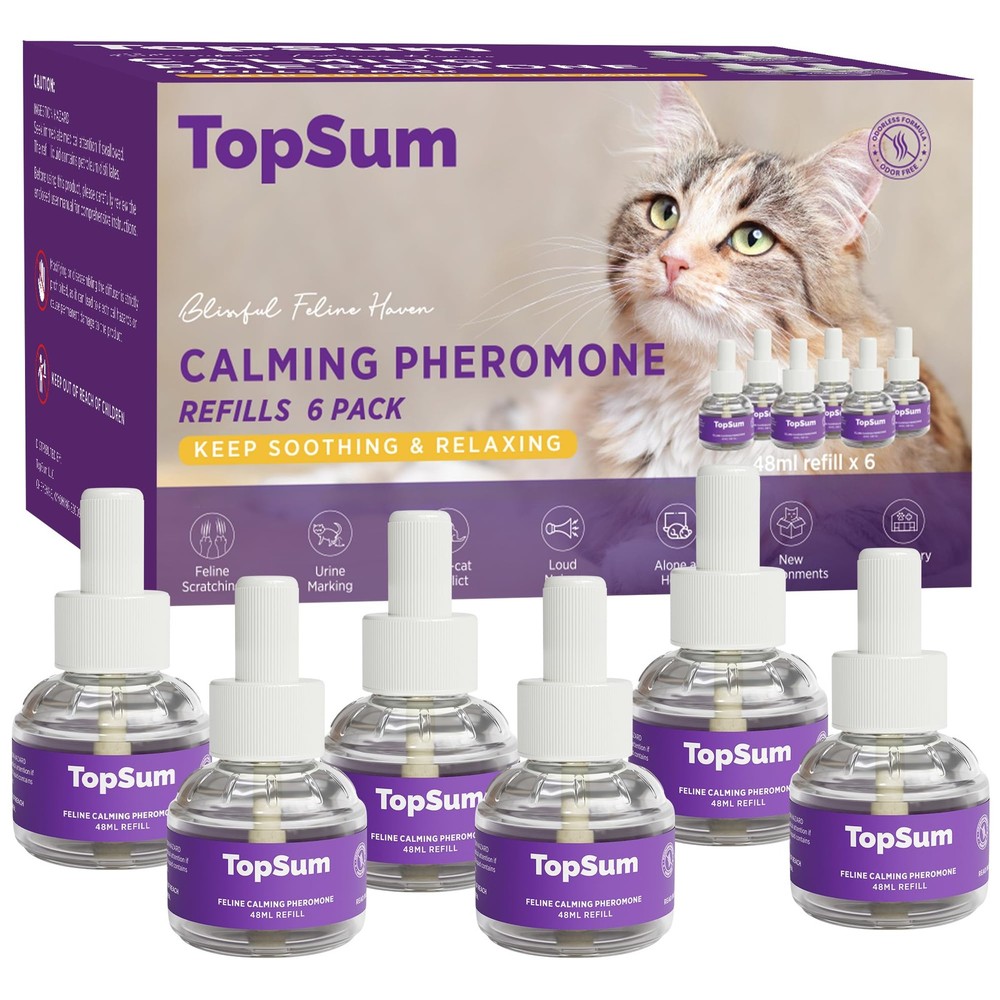 Cat Calming Diffuser Refills: Pheromone Refill for Cats, Long-Lasting 6-Month...