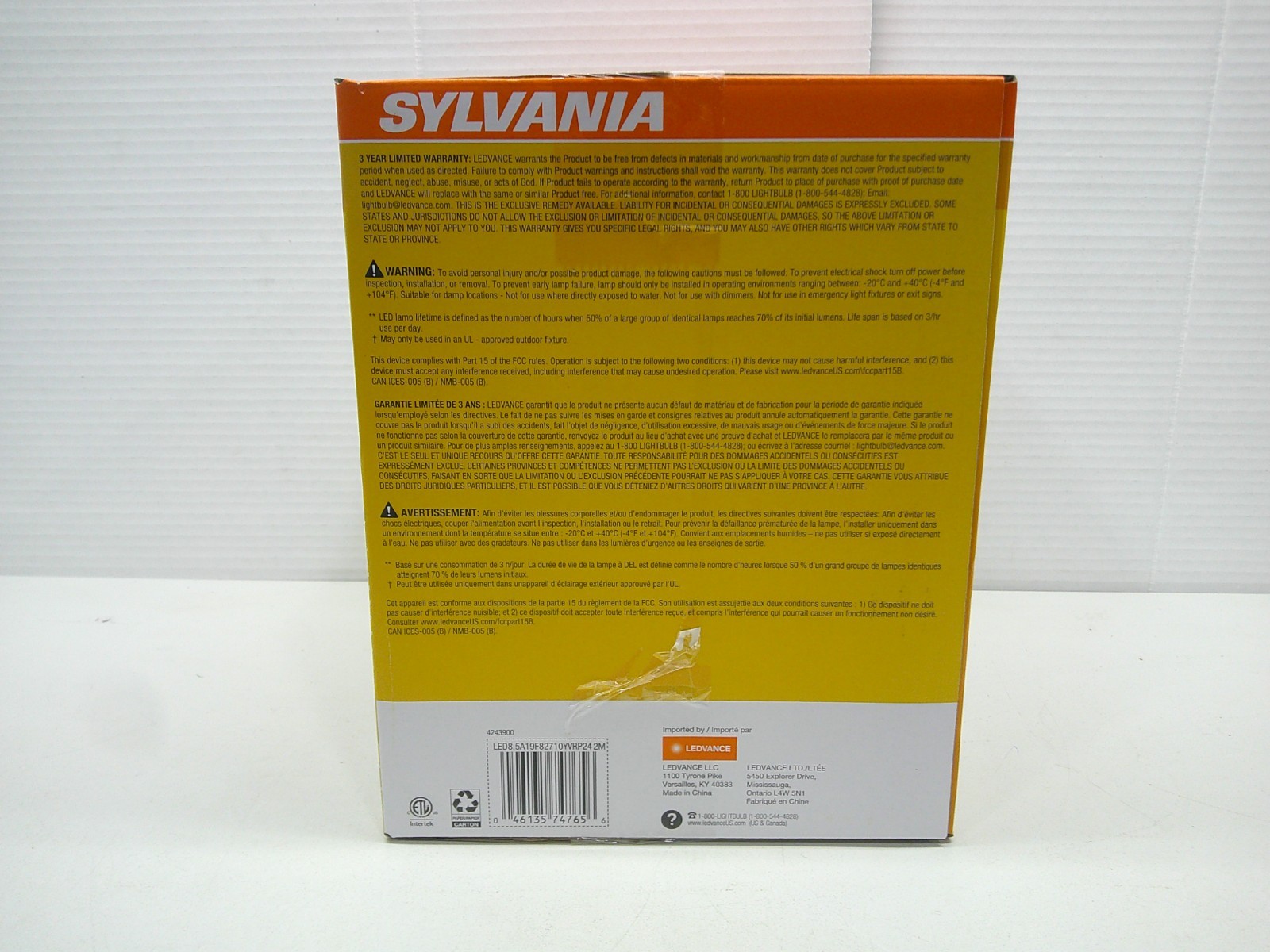 24 pack Sylvania 8.5 Watt 60 Watt Equivalent A19 LED Light Bulb in 2700K 74765