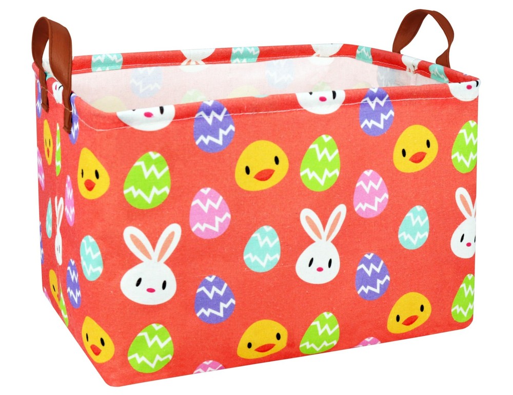 BOOHIT Rectangle Empty Easter Baskets Boy Large Toy Storage Bin Girls collaps...