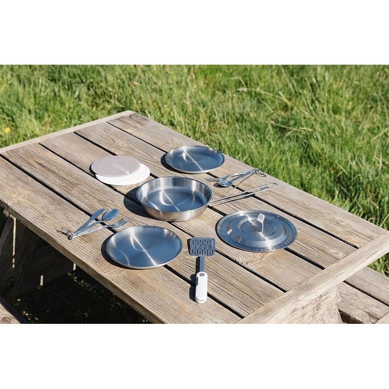Outdoor Stainless Steel Plate Camping Dining Durable Stackable Dishwasher Safe