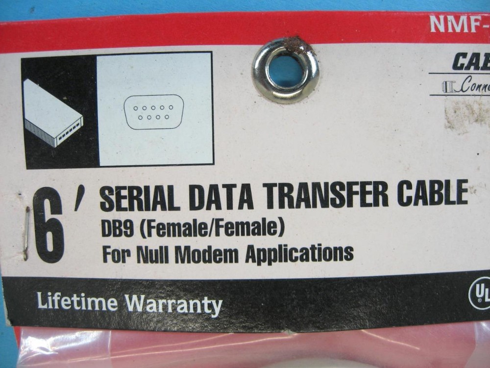 6' Null Modem Serial Data Computer Cable Cable Connection NMF-9906 DB9 F/F