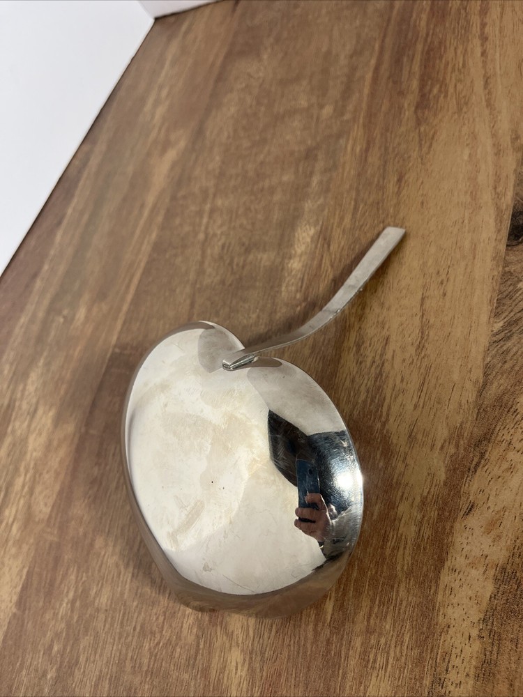 Vintage Heart Leaf Shape Dish Silver Plated Unmarked