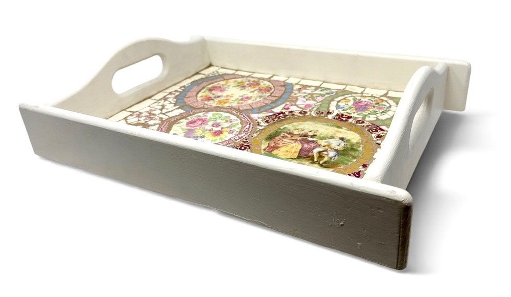 Broken China Mosaic Serving Tray