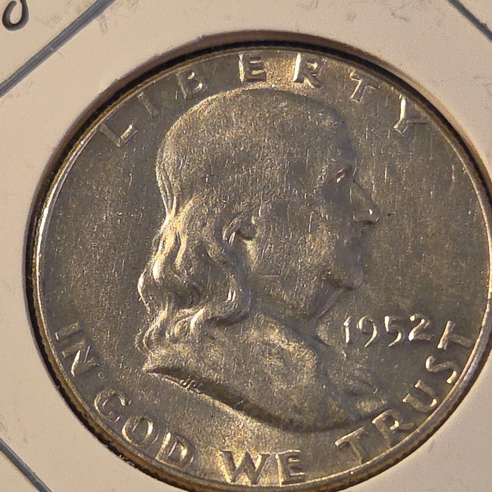 1952 Franklin Silver Half Dollar In About Uncirculated Condition