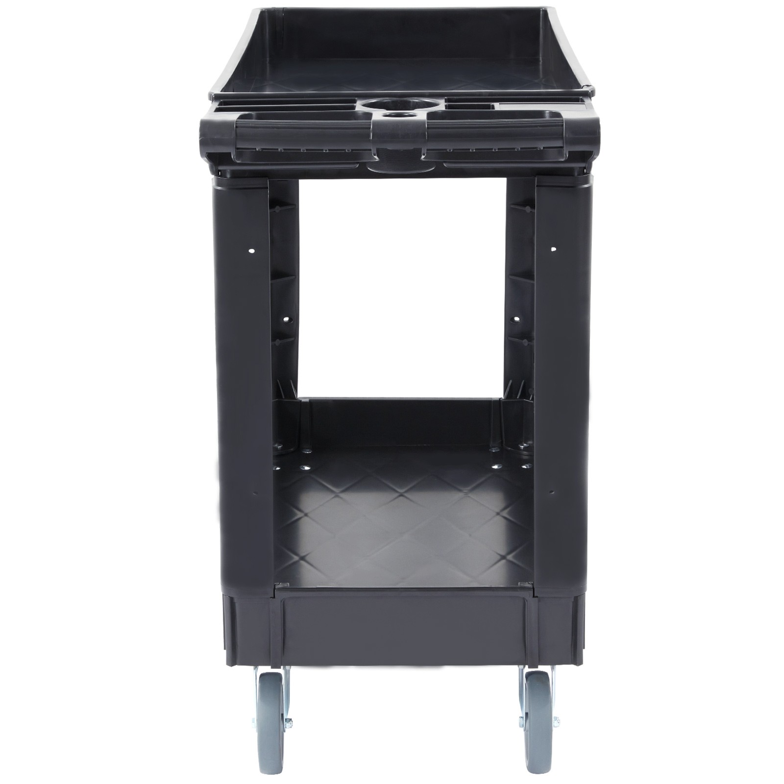 VEVOR Utility Service Cart Rolling Cart 2 Shelf 550LBS with 360° Swivel Wheels