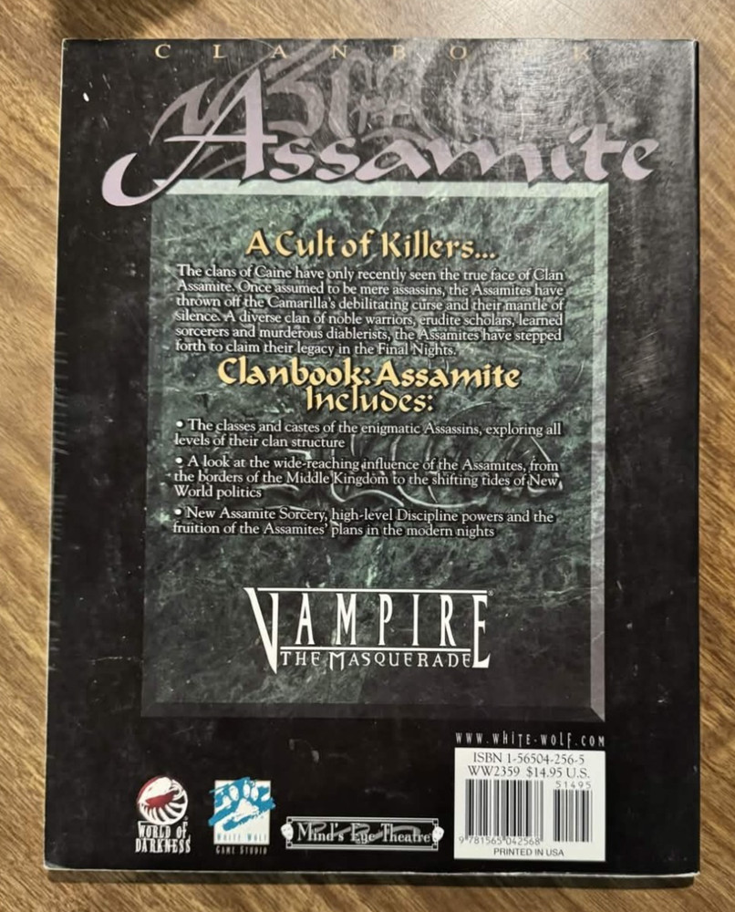 Vampire: The Masquerade Clanbook Assamite Revised White Wolf
