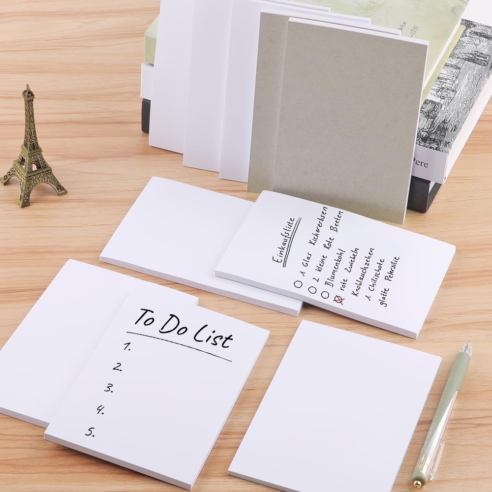 Hoiny Note Pads 4x6 In, 10 Pack Blank Server Notepad, 50 inches, White