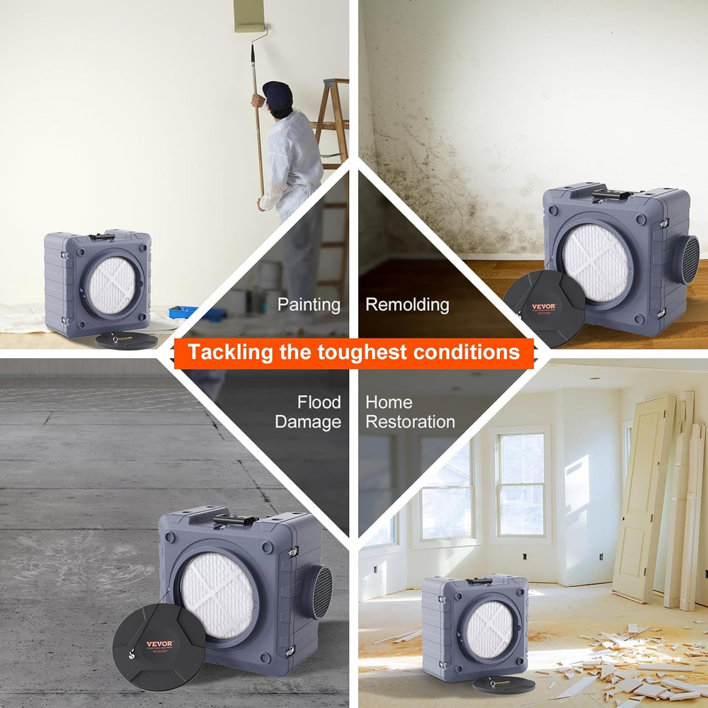 Air Scrubber with 3-Stage Filtration, Stackable Negative Air Machine 550 CFM, Ai