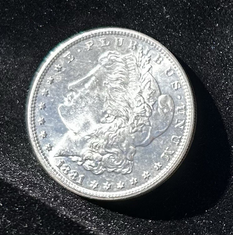 1881-S MORGAN SILVER DOLLAR, BU, Gorgeous Example