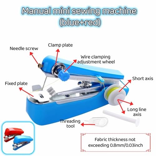 Portable Sewing Machine, Handheld Mini Sewing Machine for Beginners, 1-Second