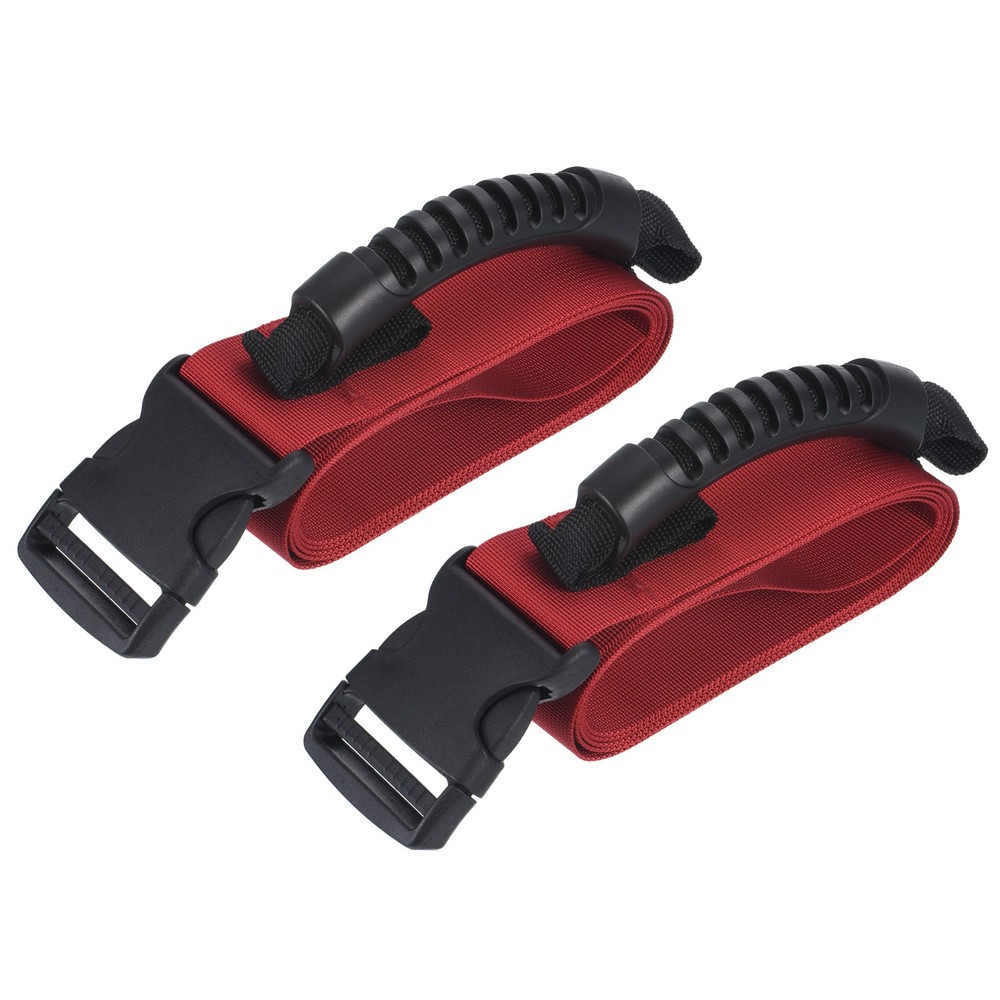 2 Pack Carrying Strap with Handle Adjustable Nylon Belt for Moving Boxes Red