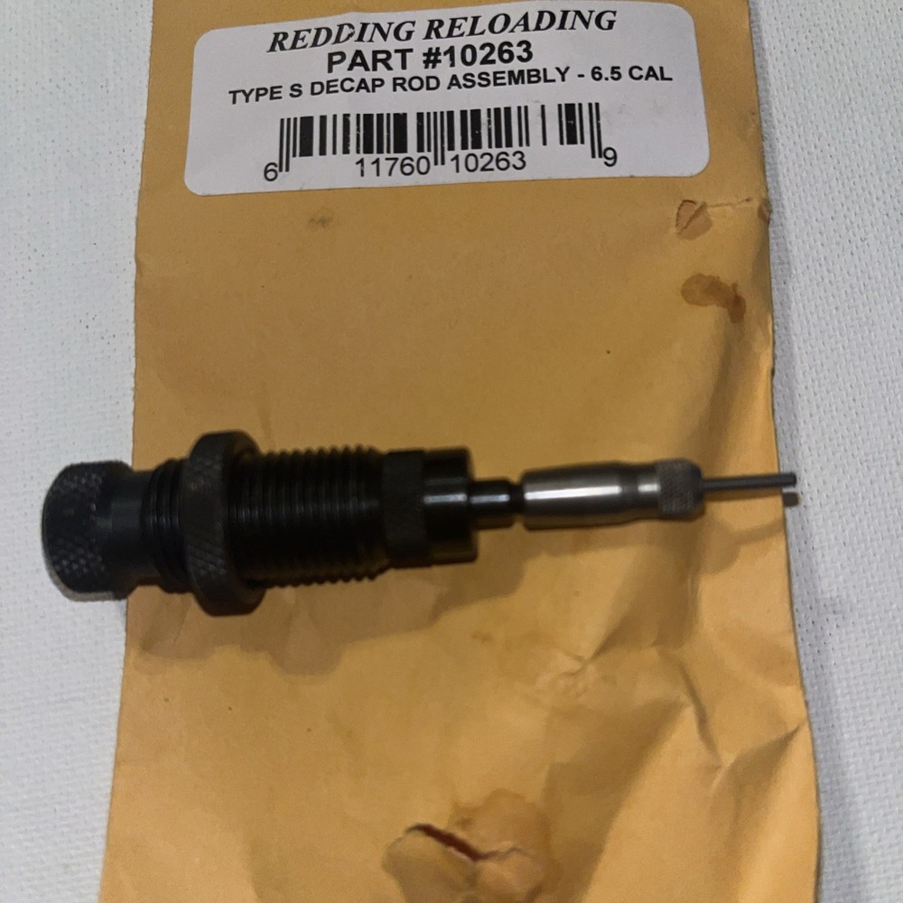 10263 REDDING TYPE-S DECAPPING ROD ASSEMBLY 6.5MM CAL - NEW