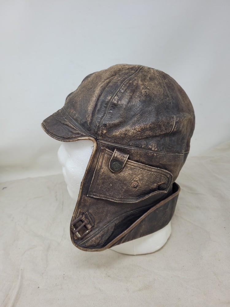Ww11 Era Aviation Hat Brown Leather