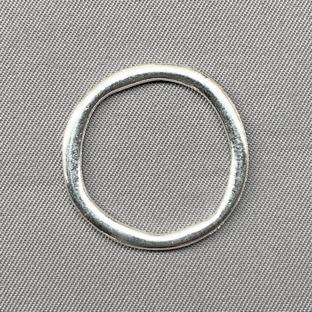Rustic Flat Round Circle Links Connectors 24mm Silver Plated Alloy Q24 Per Pkg