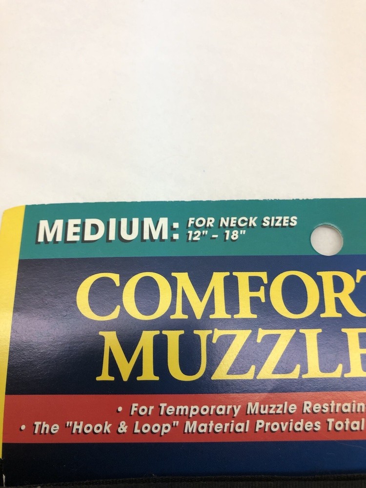 Medium Comfort Muzzle For Dogs. Black. For Temporary Muzzle Restraint.