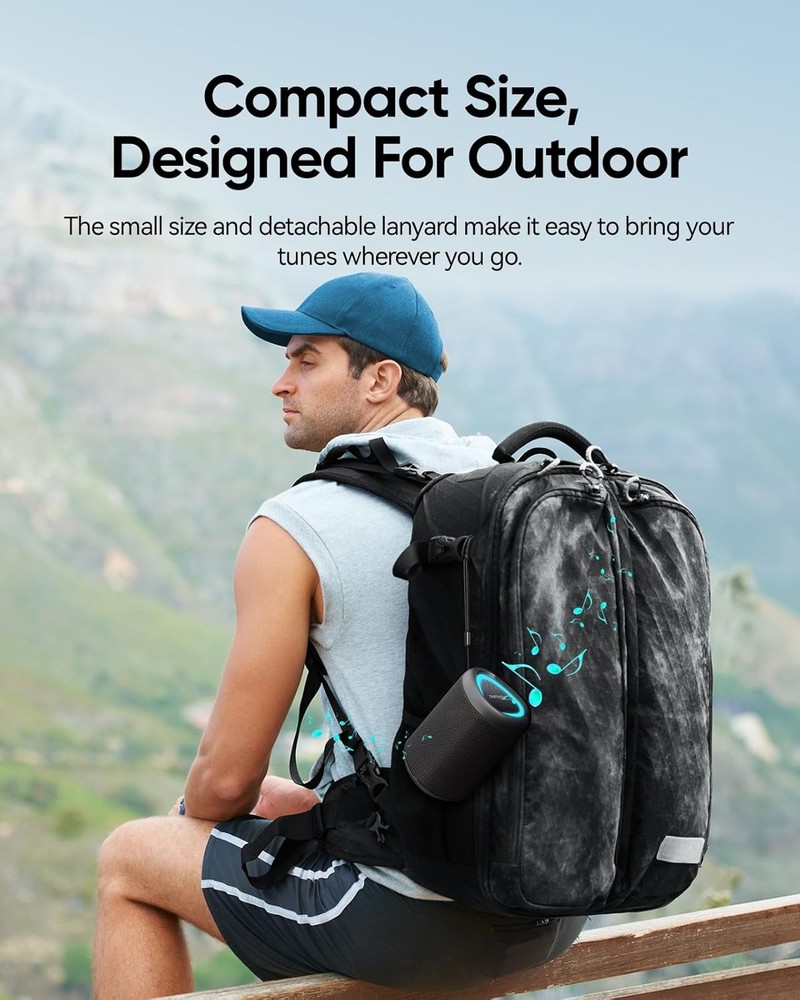 Portable Bluetooth Speaker with Lights, Stocking Stuffers, Powerful Crystal