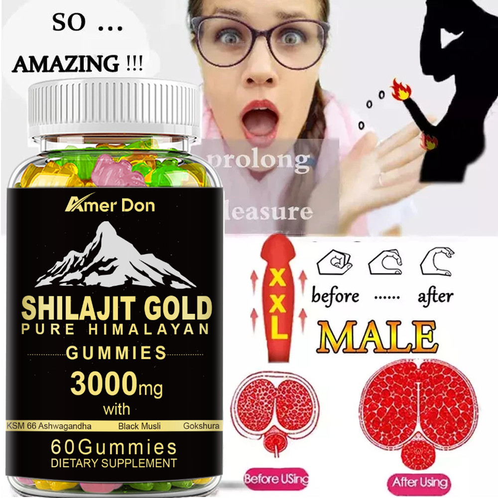 #1 BEST-MALE ENLARGER THICKER LONGER BIGGER 4" GROWTH ENLARGEMENT 60 GUMMIES